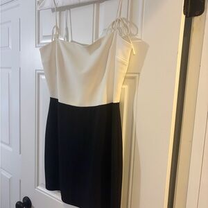 Amanda Uprichard Black and White tie strap Dress